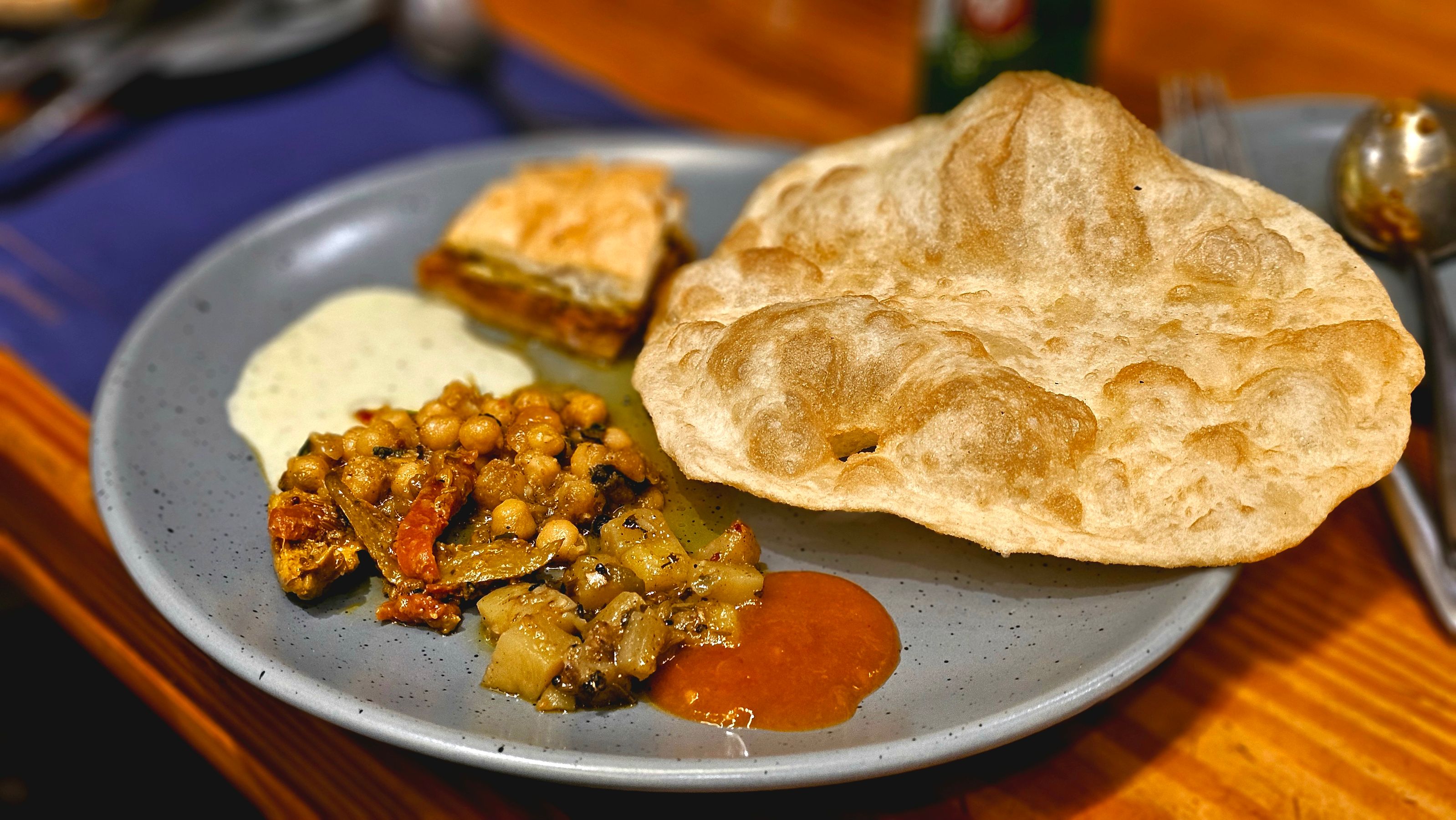 Plate of chole bhature served at Titu Di Hatti, Delhi